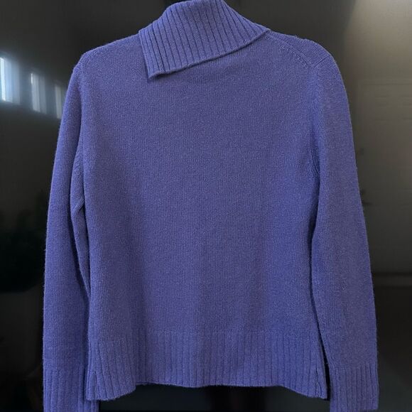 Charter Club 2-PLY Luxury 100% Cashmere Purple Sweater Pullover Turtleneck - Picture 7 of 8
